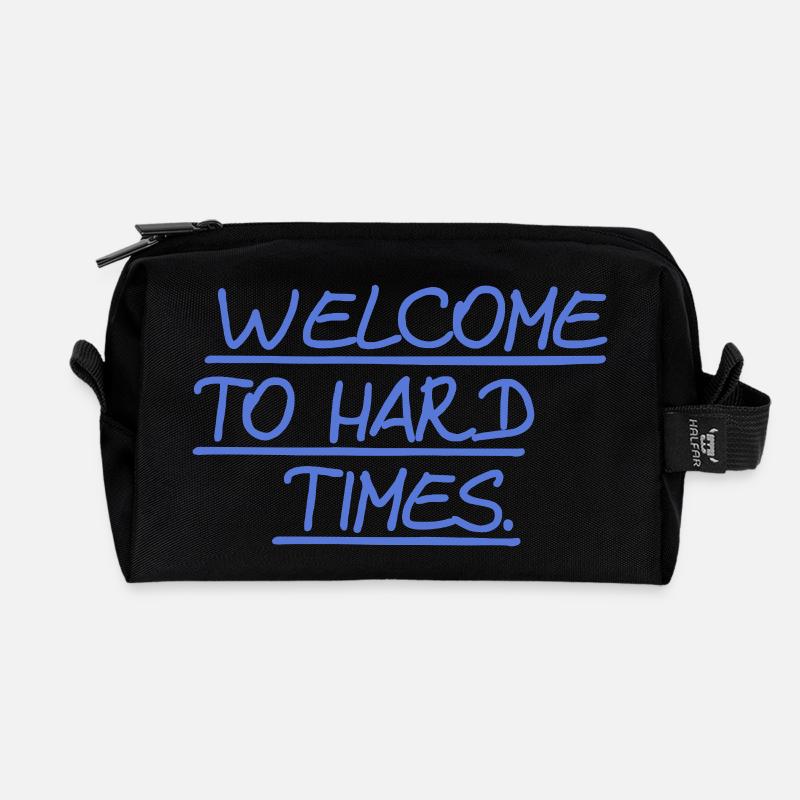 Bienvenue dans les temps difficiles - Trousse de toilette en tissu recyclé - noir