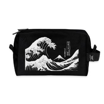 Great Wave Kanagawa Japanese Art - Recycled Toiletry Zip Bag - black - Front