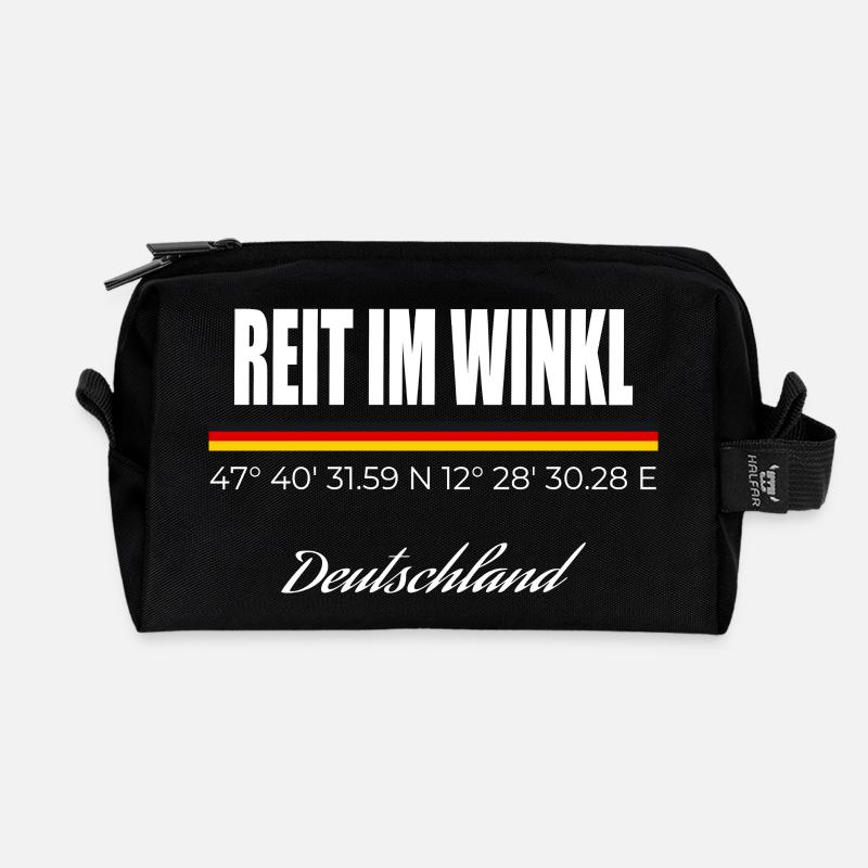 Reit im Winkl - Recycelte Kulturtasche - Schwarz