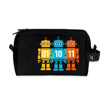 Robot 01 10 11 – Binäres Sci-Fi Design - Recycelte Kulturtasche - Schwarz - Vorne
