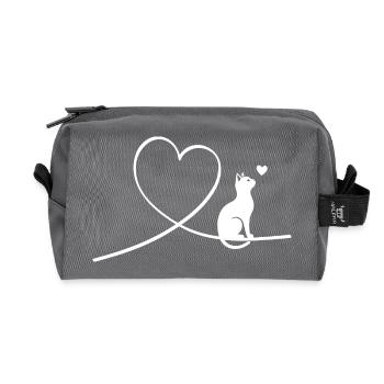 Cat - Recycled Toiletry Zip Bag - anthracite - Front