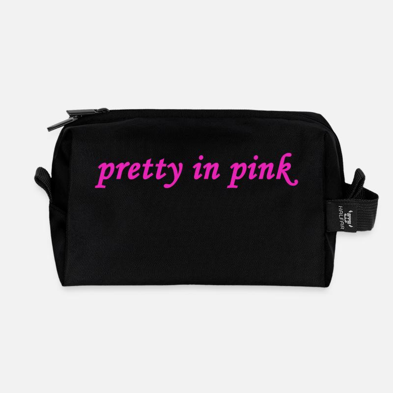 Hübsch in Pink - Recycelte Kulturtasche - Schwarz