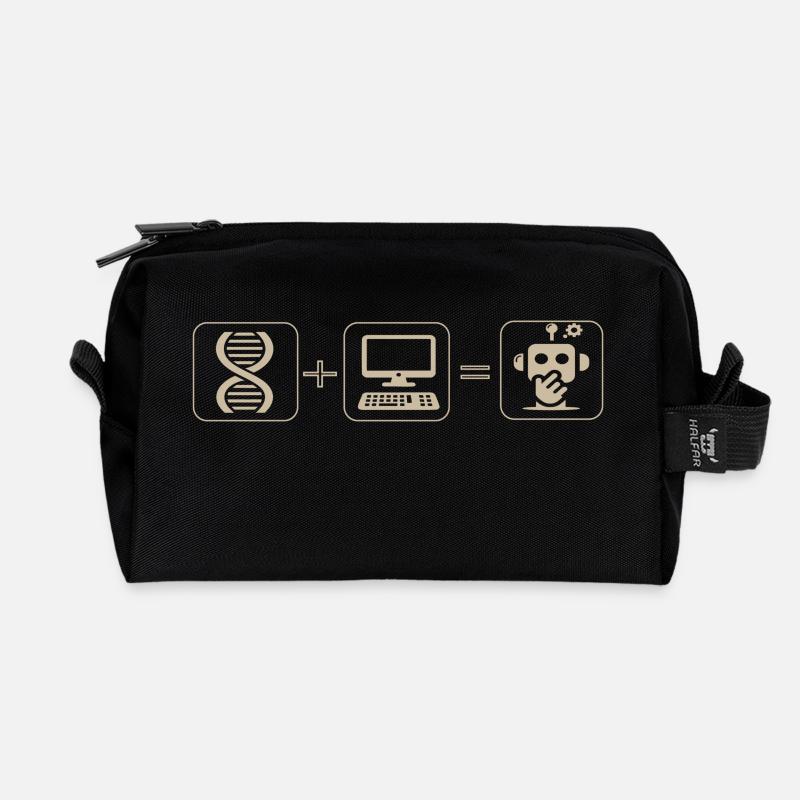 robot - Recycled Toiletry Zip Bag - black