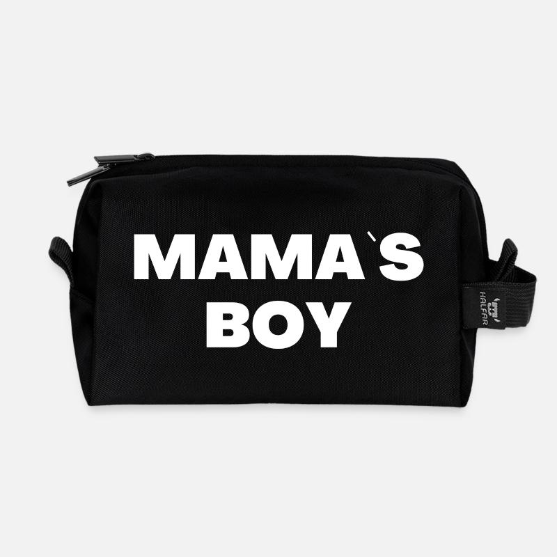 Mama`s Boy - Recycelte Kulturtasche - Schwarz