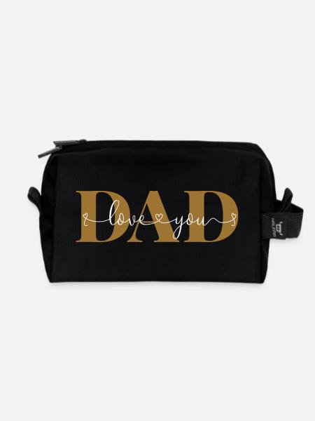 Love you DAD Liebeserklärung Vater Liebe Papa - Recycelte Kulturtasche - Schwarz