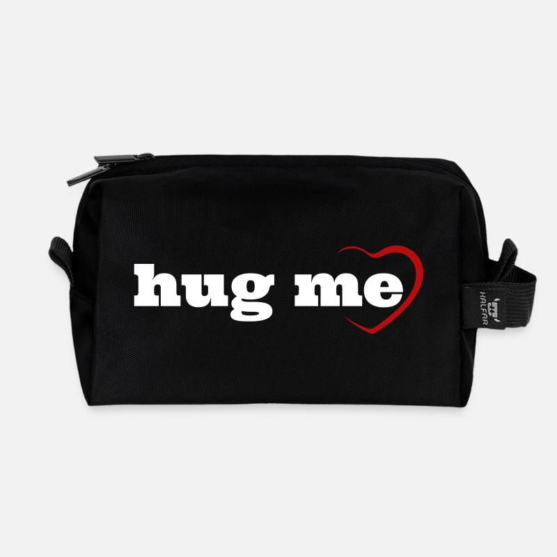 Hug me - Recycelte Kulturtasche - Schwarz