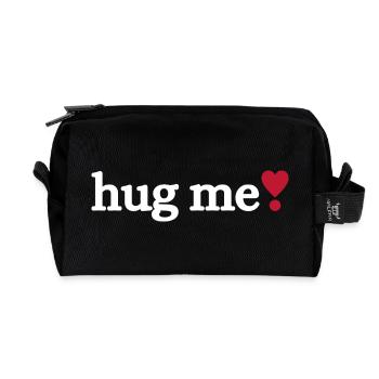 Hug me - Recycled Toiletry Zip Bag - black - Front