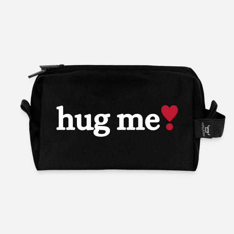 Hug me - Recycelte Kulturtasche - Schwarz