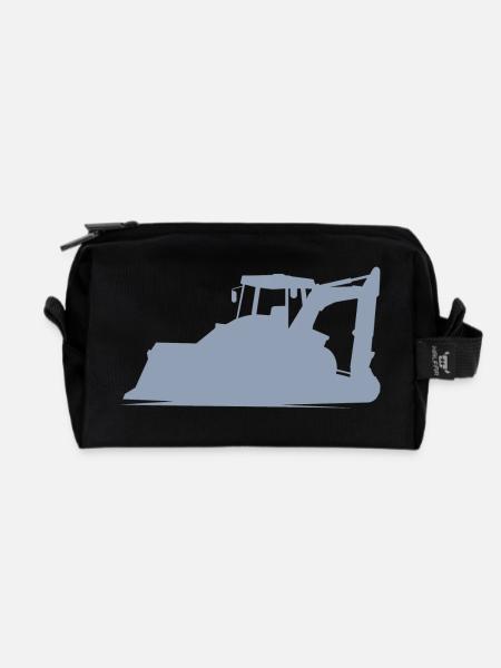 Baggerfahrer und Baugeräteführer Silhouette – - Recycelte Kulturtasche - Schwarz