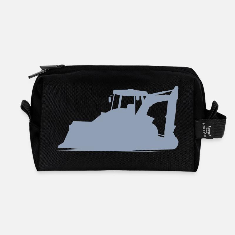 Baggerfahrer und Baugeräteführer Silhouette – - Recycelte Kulturtasche - Schwarz