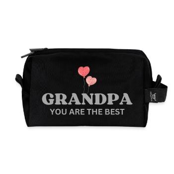 Grandpa you are the best - Recycled Toiletry Zip Bag - black - Front
