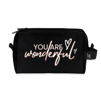 You are wonderful - Recycled Toiletry Zip Bag - black - Front
