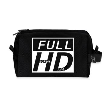 HD - Hacke Dicht - Recycelte Kulturtasche - Schwarz - Vorne