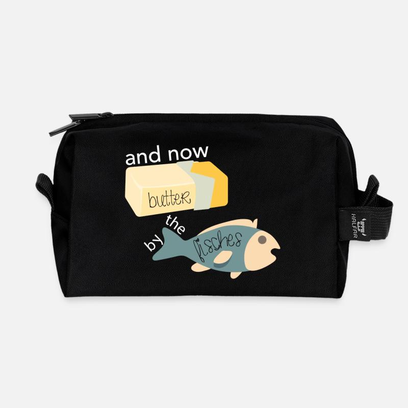 Butter bei die Fische - Recycelte Kulturtasche - Schwarz