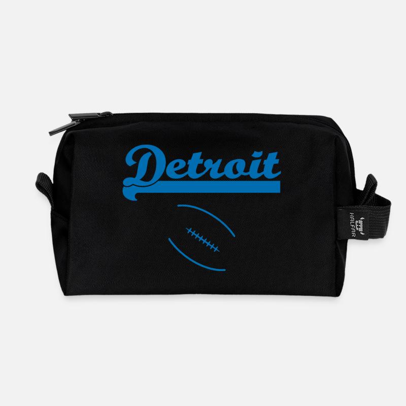 Detroit + Logo - Recycelte Kulturtasche - Schwarz