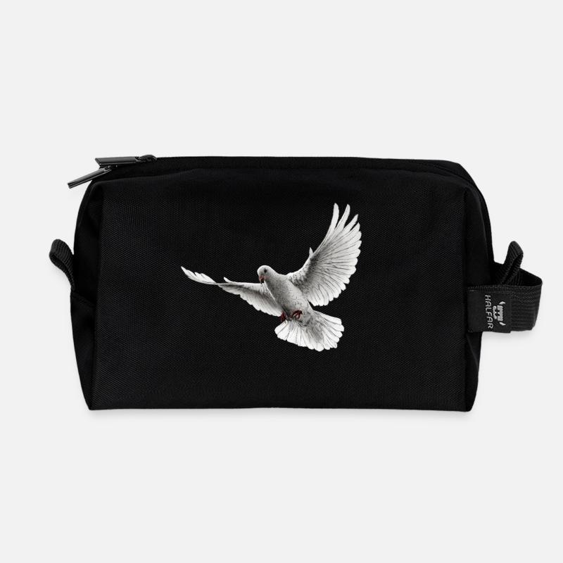 Taube - Recycelte Kulturtasche - Schwarz
