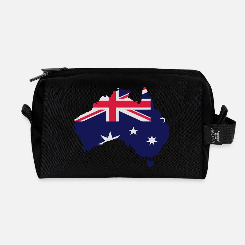 Australien - Recycelte Kulturtasche - Schwarz