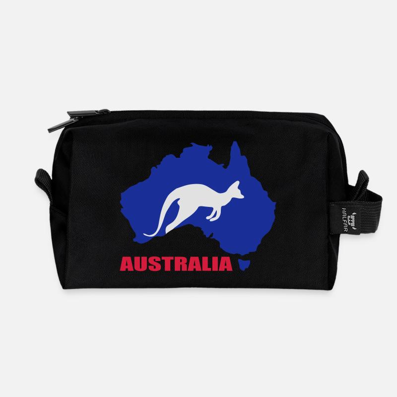 Australia - Recycelte Kulturtasche - Schwarz