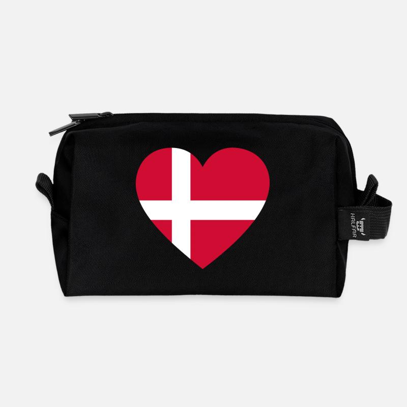 Love Liebe geschenk denmark daenemark - Recycelte Kulturtasche - Schwarz