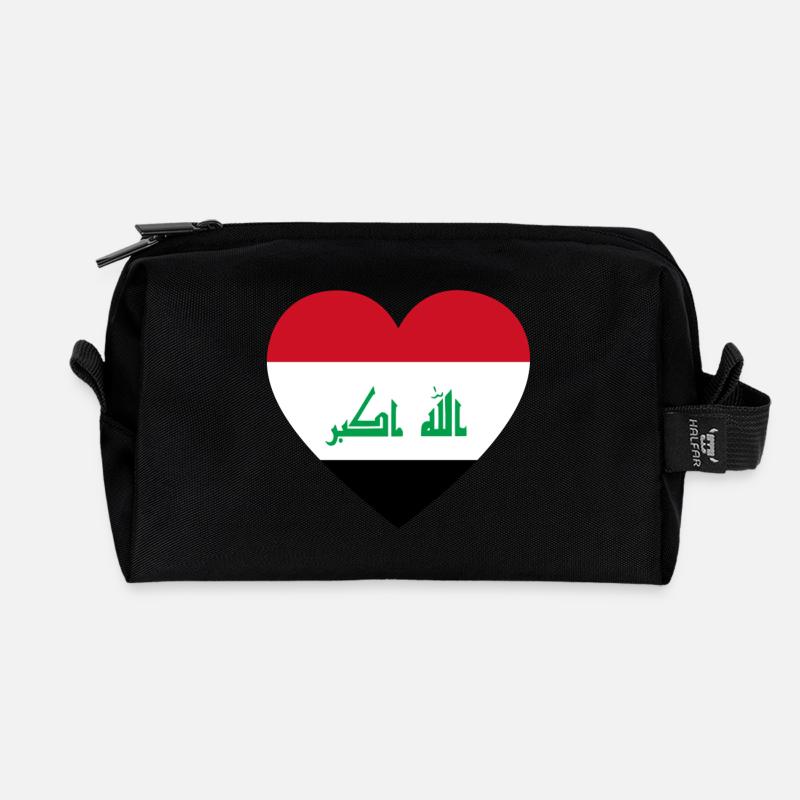 Love Liebe geschenk irak iraq - Recycelte Kulturtasche - Schwarz