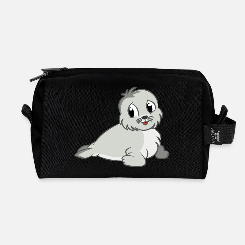 Baby Robbe - Recycelte Kulturtasche - Schwarz