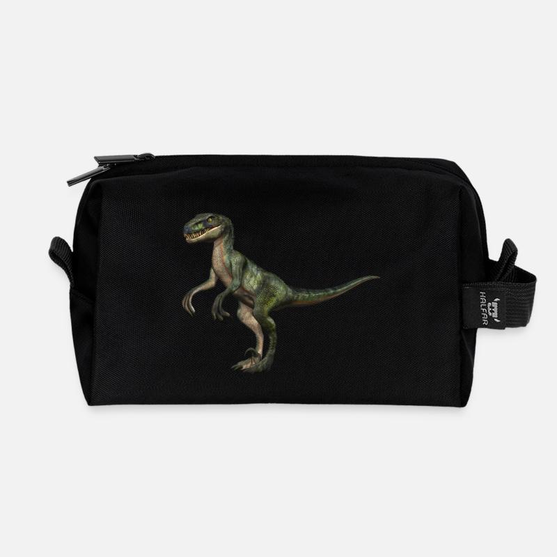 Velociraptor Dinosaurier 5 - Recycelte Kulturtasche - Schwarz