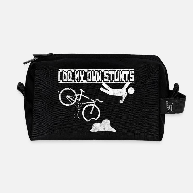 I do my own stunts MTB - Recycled Toiletry Zip Bag - black