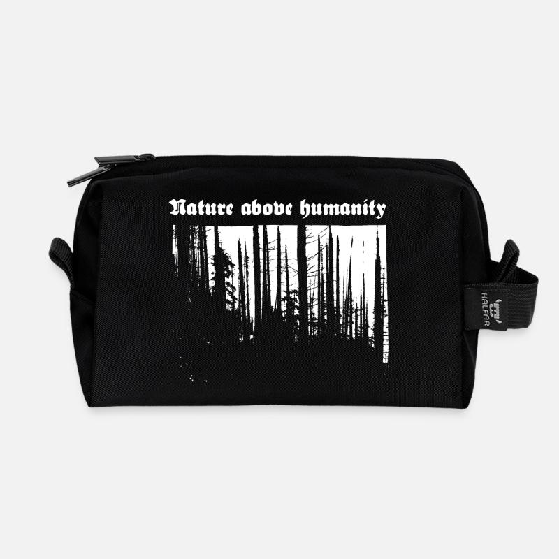 Nature above humanity - Recycelte Kulturtasche - Schwarz
