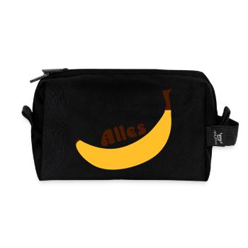 all banana - Recycled Toiletry Zip Bag - black - Front