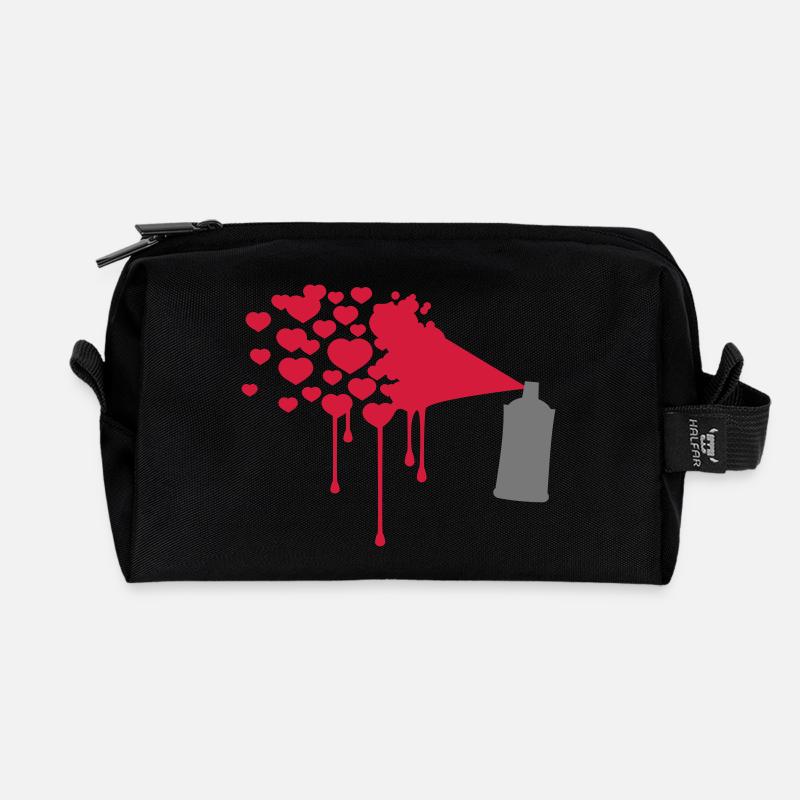 Herz Graffiti - Recycelte Kulturtasche - Schwarz