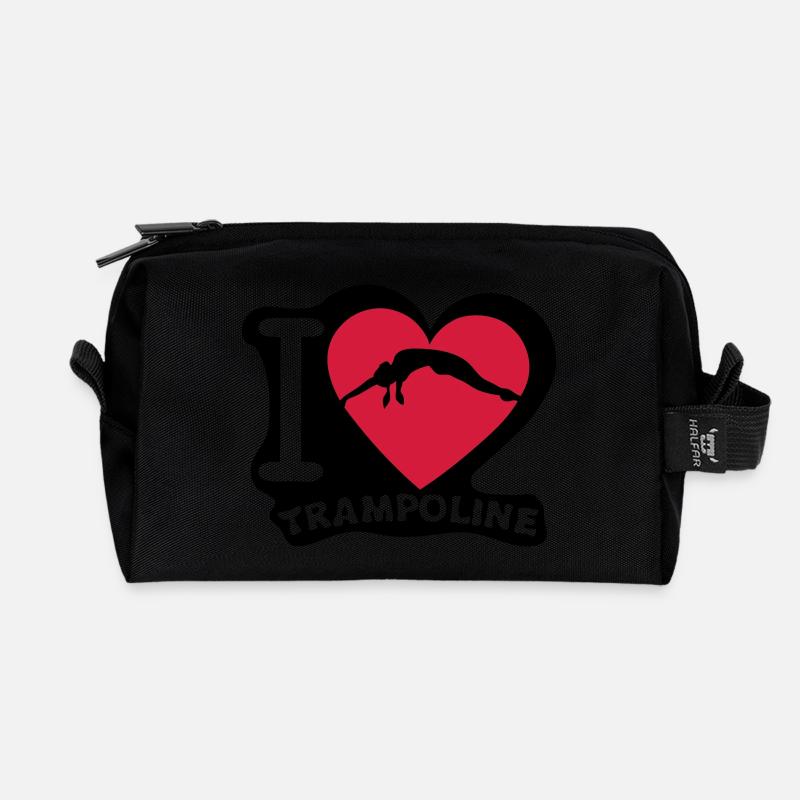 ich liebe Trampolin Herz Herz 1 - Recycelte Kulturtasche - Schwarz