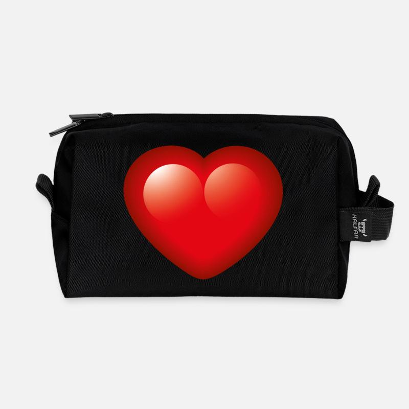 Smiley Heart - Recycelte Kulturtasche - Schwarz