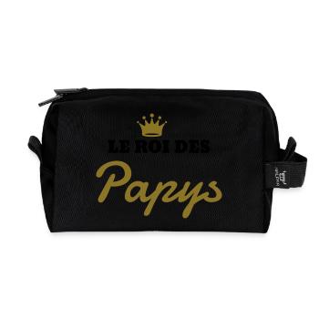 Papy / Grand Père / Famille / Papi / Drôle / Pépé - Recycled Toiletry Zip Bag - black - Front