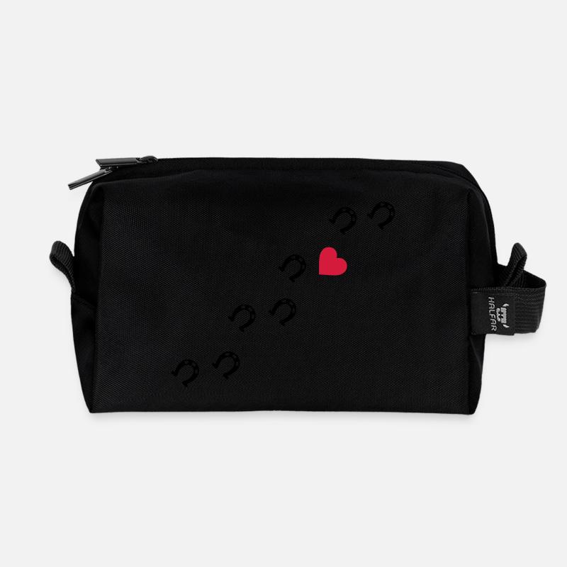 Symbole - Hufe Herz - Recycelte Kulturtasche - Schwarz