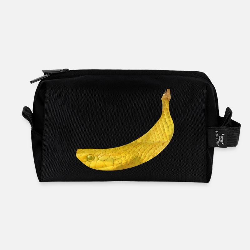 Snake banana - Recycled Toiletry Zip Bag - black