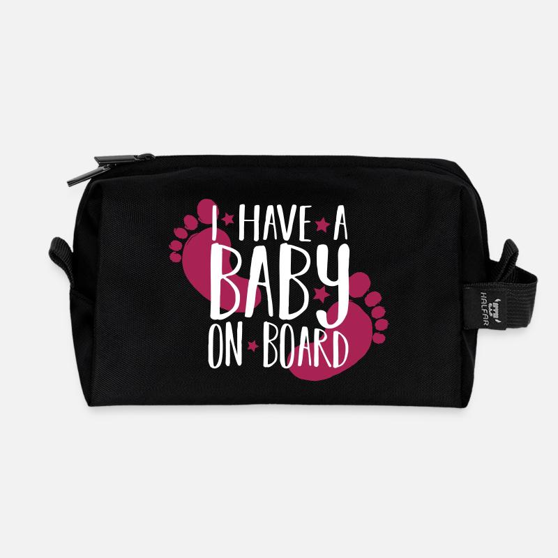 Bébé à bord - Trousse de toilette en tissu recyclé - noir