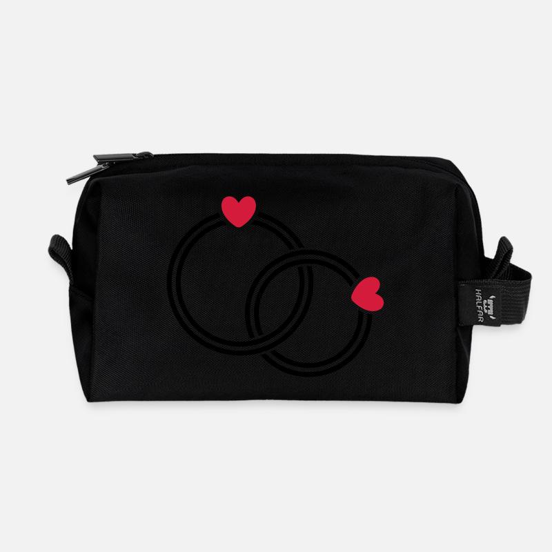 Eheringe - Recycelte Kulturtasche - Schwarz