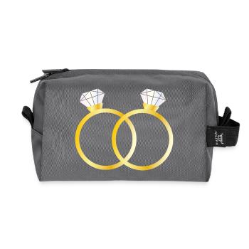 Two diamond rings - Recycled Toiletry Zip Bag - anthracite - Front