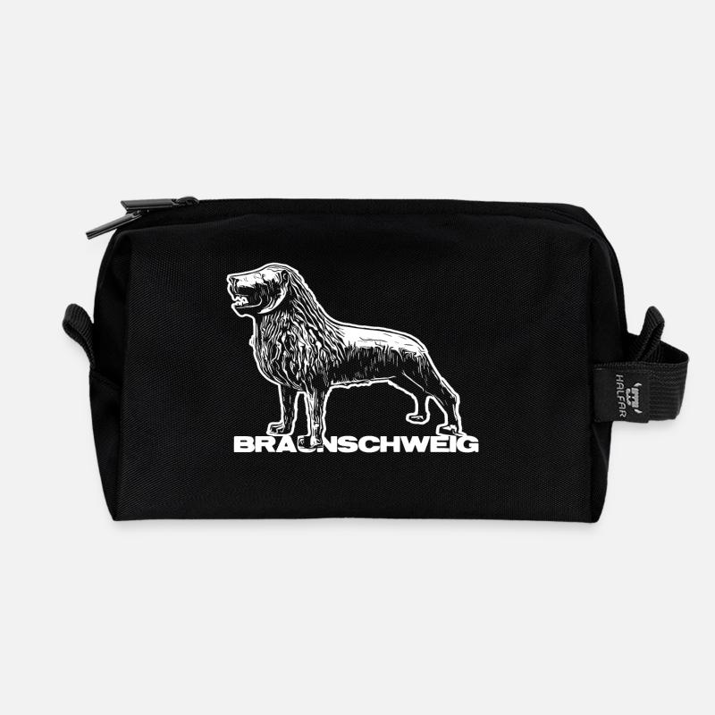 Braunschweiger Löwe T-Shirt Sticker Geschenkidee - Recycelte Kulturtasche - Schwarz