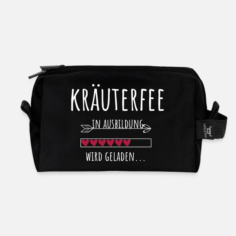 Kräuterfee Kräuter sammeln Kräuterhexe Geschenk - Recycelte Kulturtasche - Schwarz