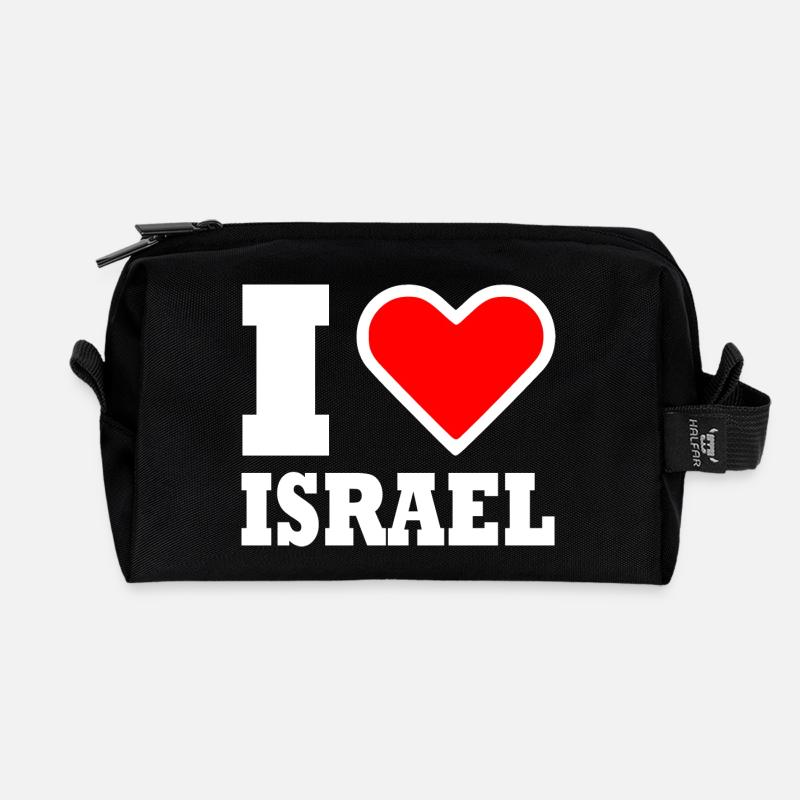 Israel - Recycled Toiletry Zip Bag - black