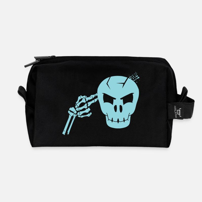 Totenkopf Kopfschuss - Recycelte Kulturtasche - Schwarz