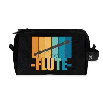 Flute Vintage Musiker Instrument Geschenk - Recycelte Kulturtasche - Schwarz - Vorne