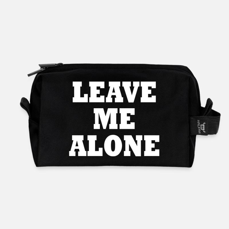 Leave me alone - Recycelte Kulturtasche - Schwarz