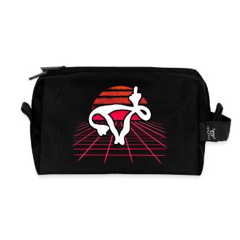 Fick dich Gebärmutter - Uterus Retro Wave Sunset - Recycelte Kulturtasche - Schwarz - Vorne