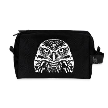 The Owl / The Owl / Portrait - Recycled Toiletry Zip Bag - black - Front