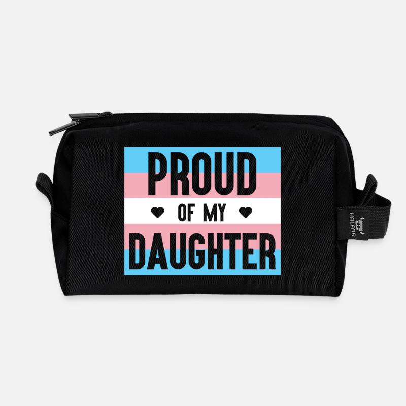 LGBT Pride Month - Stolz auf meine Trans-Tochter - Recycelte Kulturtasche - Schwarz
