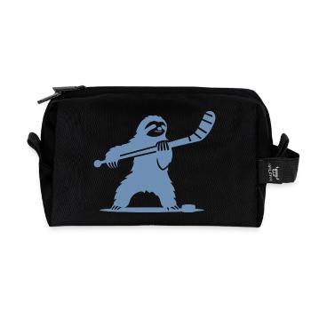 Faultier Eishockey Silhouette - Recycelte Kulturtasche - Schwarz - Vorne