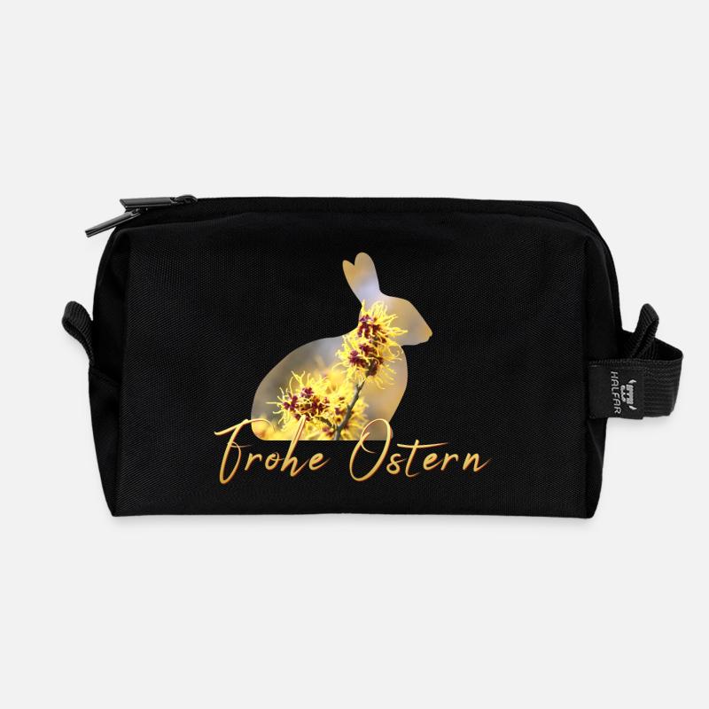 Frohe Ostern - Recycelte Kulturtasche - Schwarz