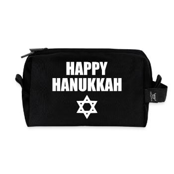 HAPPY HANUKKAH - Recycelte Kulturtasche - Schwarz - Vorne